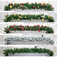 Christmas Vine Snowflake Decoration, PVC Hanging Ornament, 270CM Red-Gold Vine
