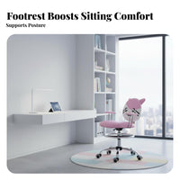 Creature Face Rolling Stool With Footrest Study Chair Easy to Clean for Playroom
