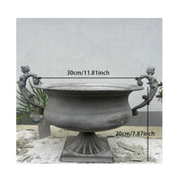 Award Urn Planter Stand Pedestal Base Vintage-Style Planter Holder Aged Finish