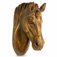Faux Horse Head Wall Decor Antique Bronze Horse Head Wall Mount Realistic for Equestrians