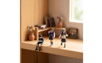 3 Pieces Schoolchildren Figures 3D Printed Diorama Figures Painted Miniature People Figurines for Hobbyists, Dioramas
