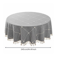 Round Jacquard Table Cover Heavy Weight Jacquard Tablecloth Spill-Resistant Waterproof Tablecloth for Dining Room