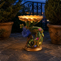 Resin Peacock Statue Metallic Finish Home Decoration Feather Textured for Garden