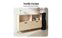 metropolitan aesthetic Multi-Tier flip-up door Cabinet Space-Saving Design Tiered flip-up door cabinet Large Capacity Sideboard particle-proof Protection for Apartment Dwellers, Decor lovers, residents, Bedroom, Dining Room, Kitchen, Entryway