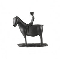 Equestrian Statue Textured Equestrian Sculpture Decorative Animal Figurine for Entryway