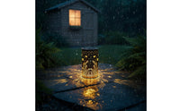 Solar Hanging Garden Light Waterproof Hollow-out Projection Lantern for Pathway