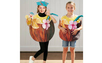 Coconut Drink Costume Funny Kid's Coconut Costume Includes Hat Tropical Beverage Outfit for Kids, Children, Halloween, Party, Performance