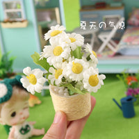 Miniature Plant Pot for Dollhouse - 1:12 Scale BJD Dollhouse Plant Decoration DIY Kit