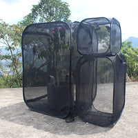 Foldable Black Insect Rearing Cage with Observation Window