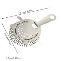 Spring Cocktail Strainer Smooth Pouring Perforated Cocktail Strainer Silver for Bartenders