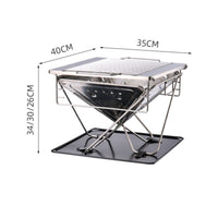 Adjustable Height Camp Grill Foldable Outdoor Cooking for Campers