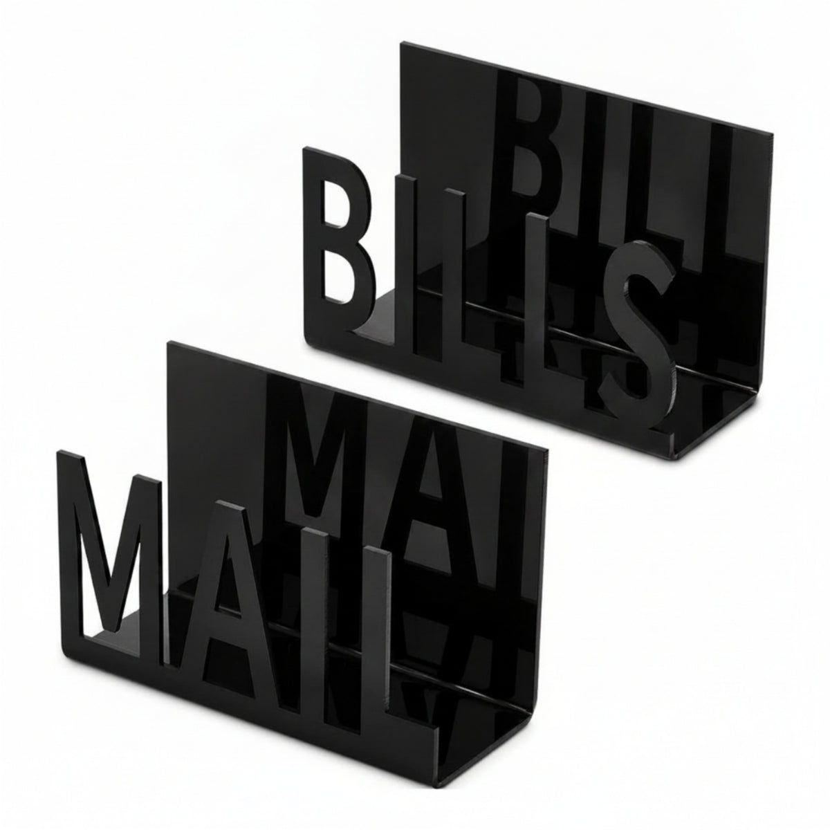 2 Pieces Acrylic Mail Organizer Cutout Lettering Desktop Letter Sorter