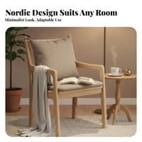 Upholstered Wood armrestchair Multi-Purpose Dining Chair Minimalist Design Easy Assembly for Students, Study Room, study corner