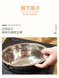 狗狗碗可升降不锈钢双碗食盆金毛饮水猫咪可拆防打翻喂食器狗粮碗