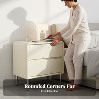3-Drawer Rounded Nightstand Modern Design Home Furniture Compact Footprint