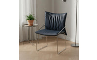 Space Saving Stainless Steel Dining Chair Sturdy Metal Legs Bauhaus Design Chair Easy to Clean for Cafe, Small Apartment