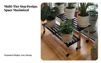 Multi-Tier Plant Rack sturdyDuty 2-Tier Flower Pot Holder Stable and Sturdy Space-Saving for Homeowners, Patio, Garden