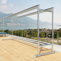 Clothes Clothesline Rack Stainless Steel Clothesline Rack with Double Rod Windproof for Laundry Room, Balcony, Patio