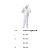 Soft Hare Jumpsuit Hooded Design Kids Hare Costume 4-Piece Set Full Body Bunny Costume for Girls, Boys, Halloween, Performance, Cosplay