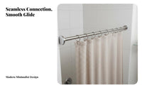 Stainless Steel Drill-Tool-Tool-Free Curtain Rod Rust-Resistant Telescopic Curtain Rod Anti-Slip Grip Drill-Tool-Tool-Free Clothes Versatile Use for Homeowners, Students, RV Owners, Bathroom, Balcony, Doorway, Bedroom