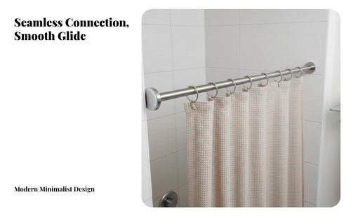 Stainless Steel Drill-Tool-Tool-Free Curtain Rod Rust-Resistant Telescopic Curtain Rod Anti-Slip Grip Drill-Tool-Tool-Free Clothes Versatile Use for Homeowners, Students, RV Owners, Bathroom, Balcony, Doorway, Bedroom