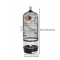 Round Bird Enclosure Easy to Clean Large Parrot Enclosure Wide Bar Spacing