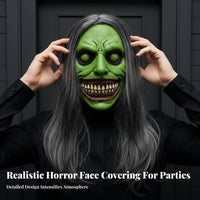 Scary Character Craniumpiece Horror-Themed Grinning Ghoul Headpiece Face Concealing Halloween Accessory for Adults, Party-Party Attendeesers