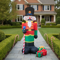 Standing Inflatable Christmas Decoration Festive Christmas Inflatable Nutcracker Indoor Holiday Decor Compact Storage for Front Yard