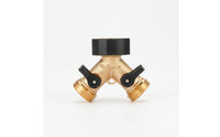 Y-Splitter with Handles Brass Y Valve Threaded for Lawn Watering, Homeowners