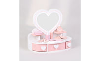 Pretend Vanity Table with Mirror Child-Friendly Toy Vanity Set Sturdy Grooming Station for Bedroom