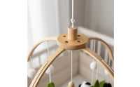 Eye-Hand Coordination Panda Crib Mobile Natural Wood Wooden Crib Mobile Eco-Friendly Nursery Wind Chime Safe and Reliable for Newborns