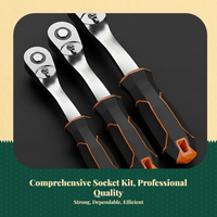 Hex ratchet wrench set with case