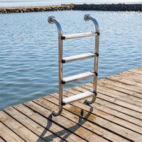 Pool Ladder with Anti-Slip Steps Rust-Resistant Pool Ladder with Non-Slip Steps Floor-Mounted