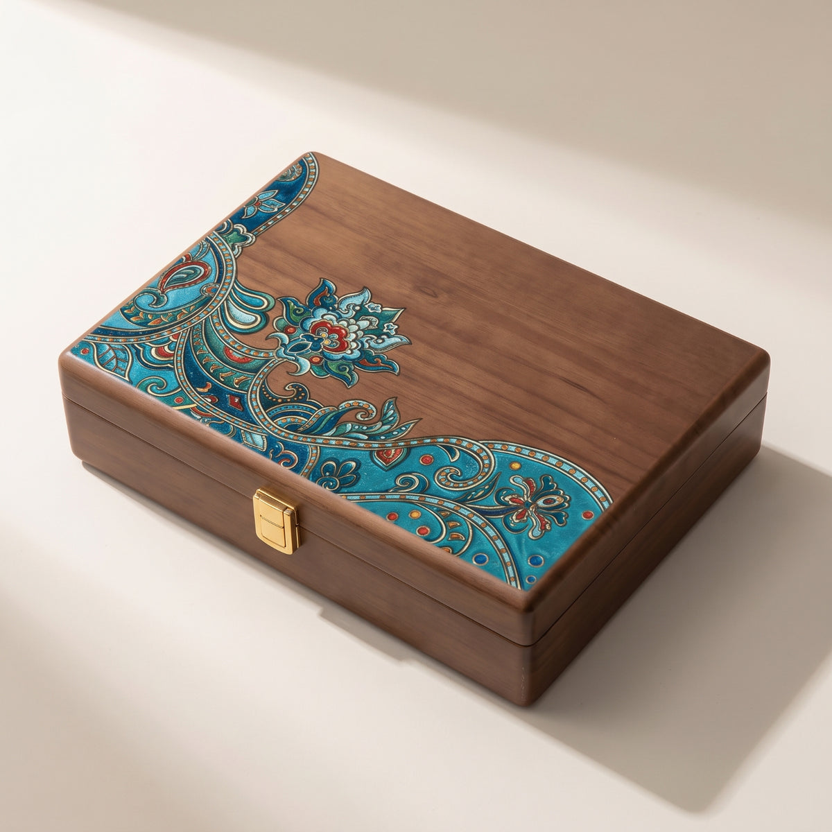 Wooden Jewelry Box Solid Wood Jewelry Box with Hinged Lid Multi-Compartment Organizer for Women, Vanity, Dresser