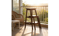 Three-Step Stool Sturdy Wooden Step Stool Finish Furniture for Seniors, Closet, Pantry