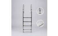 Stainless Steel Pool Ladder Polished Swimming Pool Ladder Anti-Slip for in-Ground Pools