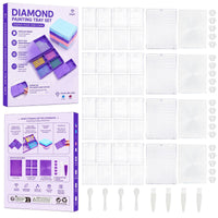 4 Pieces Diamond Painting Tray with Lid Modular for Craft Rooms, Hobbyists