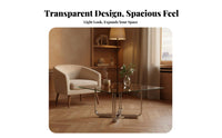 Modernist Design Low Table Rust-Resistant Glass Surface Table Stable Base Cross-Base for Reception Area