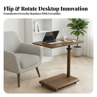 Tilting C-Shaped End Table Adjustable Height Indoor Furniture 360-Degree rotate Multi-Purpose for Students, Living Room, Bedroom