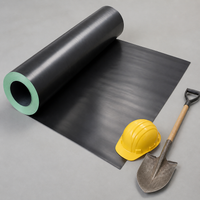 Black Composite Geotextile Membrane, 6m Thickened Geomembrane Roll, Heavy Duty Soil Stabilization Geotextile Liner, High Anti Aging