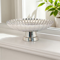 Large Stainless Steel Fruit Bowl and Snack Tray in Modern Minimalist Style