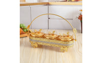 Condiment Holder with Jars Golden Finish for Kitchen Countertop, Dining Table