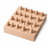 Peg Toy with Wooden Base Fine Motor Skills Shape Sorter with Pegs Cognitive Shape Sorter for Tabletop