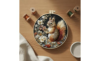 DIY Squirrel Embroidery Kit European Design Squirrel Set High-Quality Thread Printed Material Kit for Crafters, Home Decor