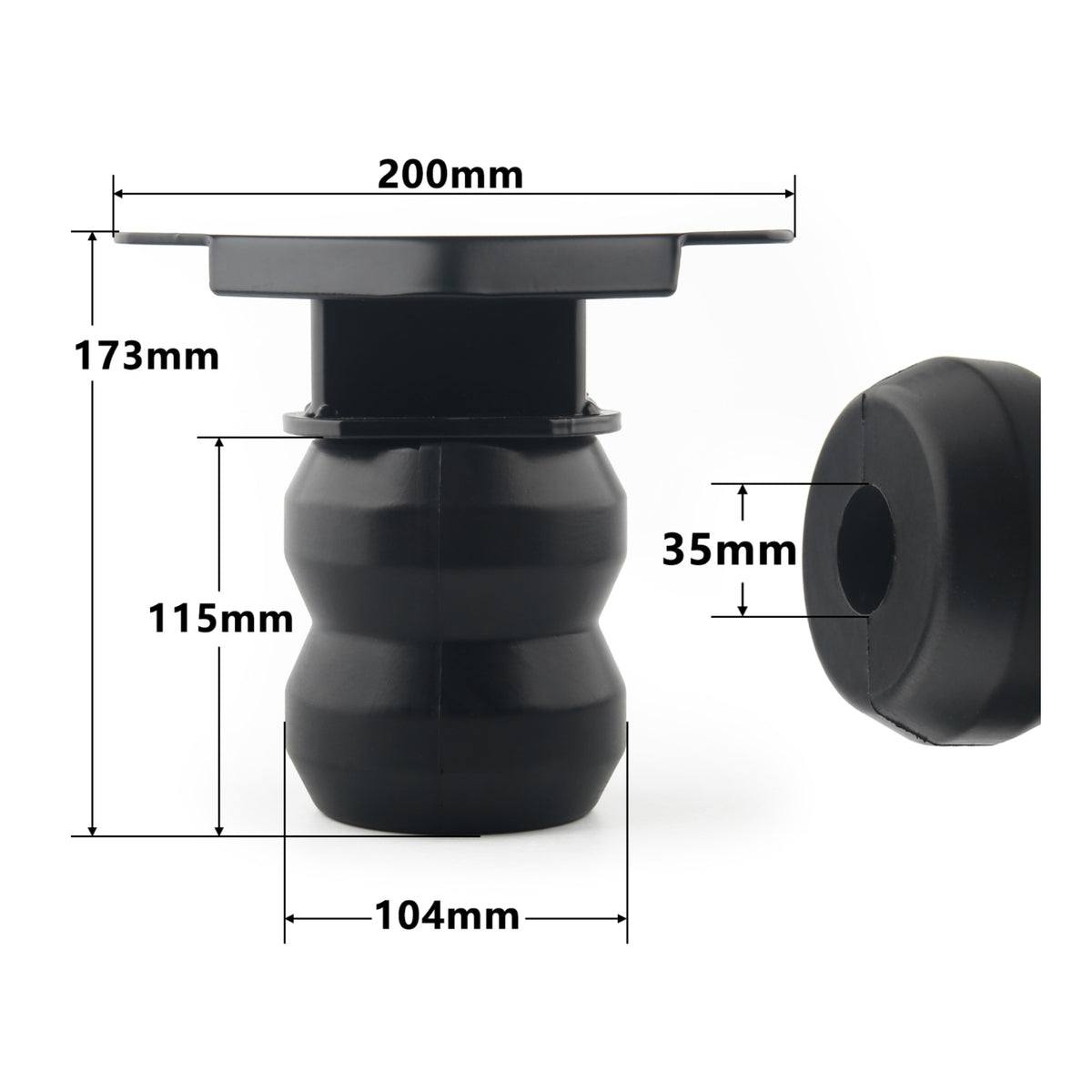 Rear Air Chassis Helper Kit with Spacer Blocks Matte Black Chassis Enhancement Kit Bolt-on Helper Spring Spacer Direct Fit for Towing Enthusiasts