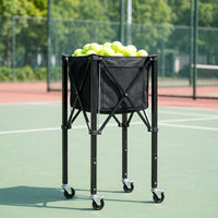 Tennis Ball Cart Portable Tennis Ball Basket with Wheels Wheeled Carrier