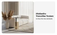 Square Block Side Table Wabi-Sabi Design Nightstand Cream-Colored for Homeowners