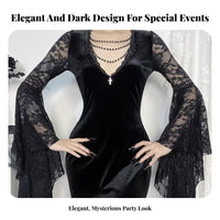 Black Lace Witch Dress Vintage Inspired women's Clothing Romantic for Cosplayers