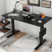 Single Motor Electric Standing Desk Rectangular Tabletop Height Adjustable Desk T-Shaped Feet Office Furniture Side Control Panel