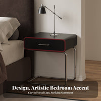 C-Shaped End Table Japanese aesthetic Nightstand Minimalist Design for Small Spaces